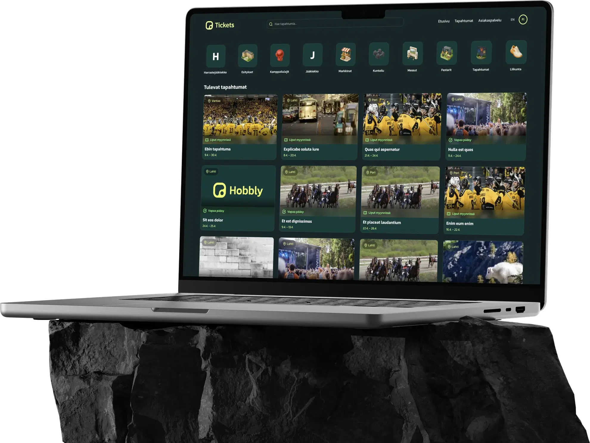 Hallintapaneelin kuvakaappaus